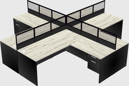 Shared l-shaped cubicles