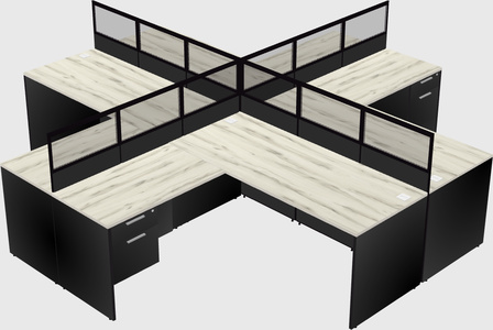 Shared l-shaped cubicles