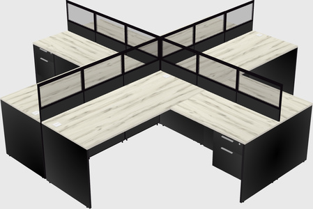 Shared l-shaped cubicles