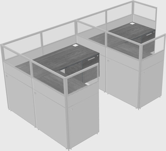 Cabine partagée en forme de L