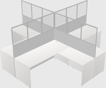 Shared l-shaped cubicles