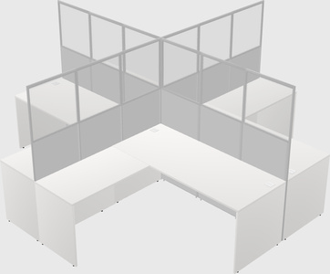 Shared l-shaped cubicles