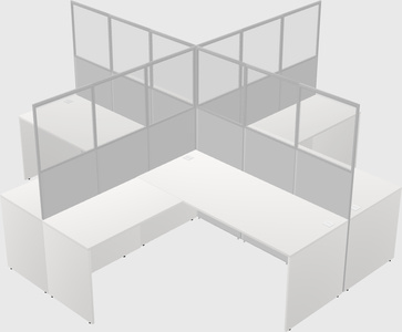 Shared l-shaped cubicles
