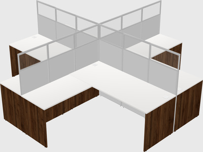 Shared l-shaped cubicles