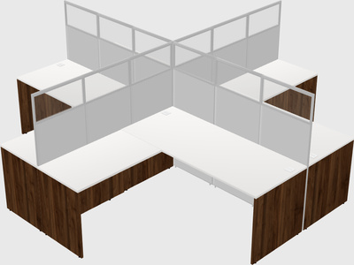 Shared l-shaped cubicles