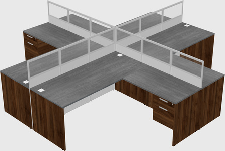 Shared l-shaped cubicles