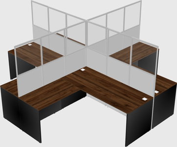 Shared l-shaped cubicles