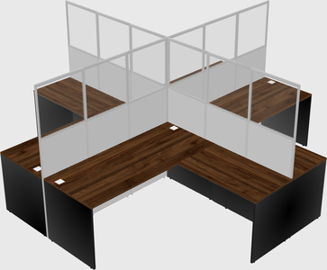 Shared l-shaped cubicles
