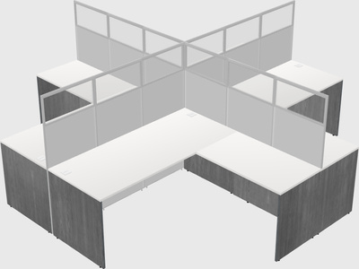 Shared l-shaped cubicles