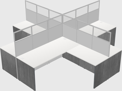 Shared l-shaped cubicles