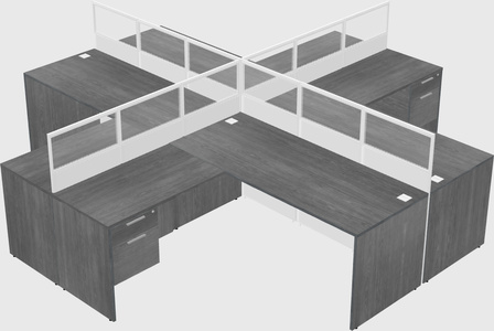 Shared l-shaped cubicles