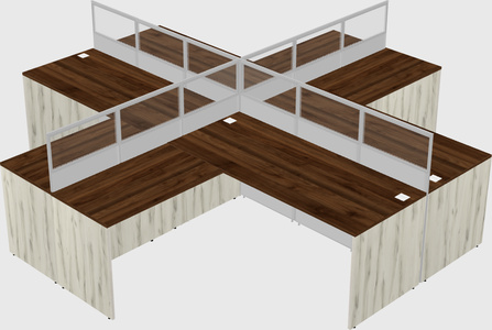 Shared l-shaped cubicles