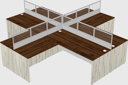 Shared l-shaped cubicles