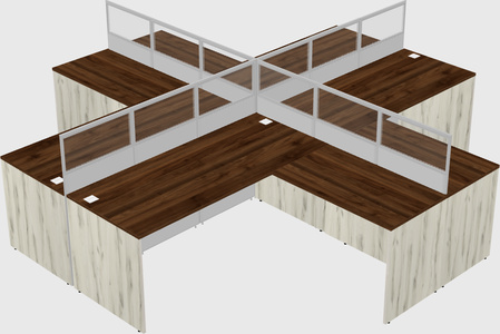 Shared l-shaped cubicles