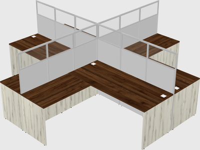 Shared l-shaped cubicles