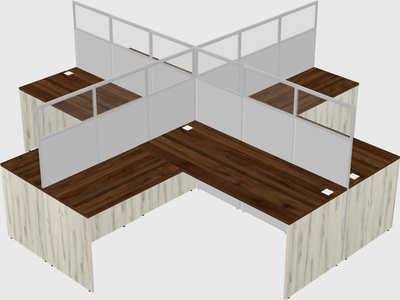 Shared l-shaped cubicles
