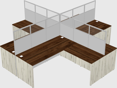 Shared l-shaped cubicles