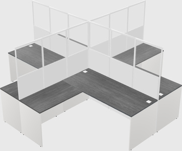 Shared l-shaped cubicles