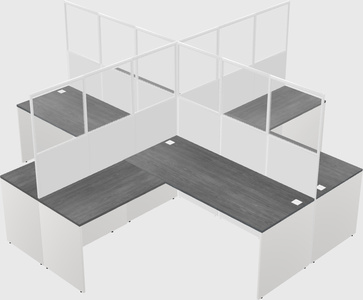 Shared l-shaped cubicles