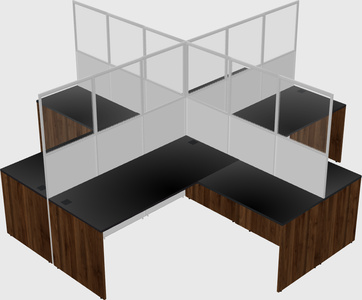 Shared l-shaped cubicles
