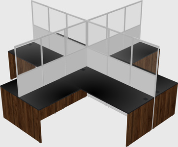 Shared l-shaped cubicles