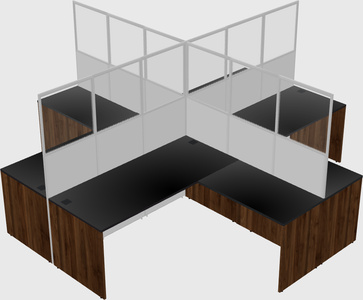 Shared l-shaped cubicles