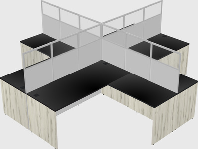 Shared l-shaped cubicles