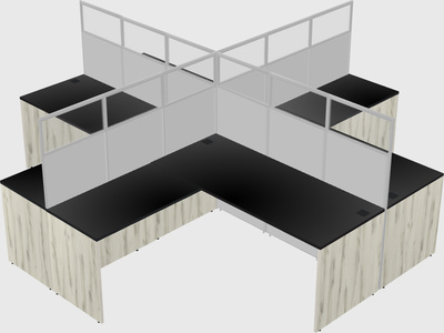 Shared l-shaped cubicles
