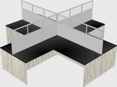 Shared l-shaped cubicles