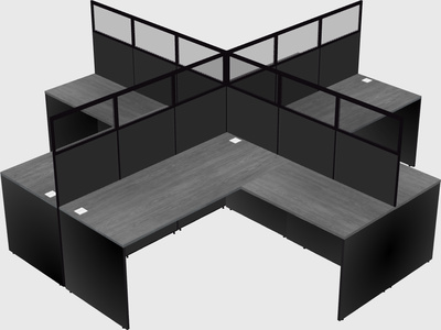 Shared l-shaped cubicles