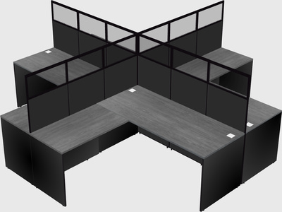 Shared l-shaped cubicles