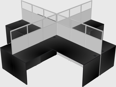 Shared l-shaped cubicles