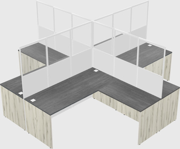 Shared l-shaped cubicles