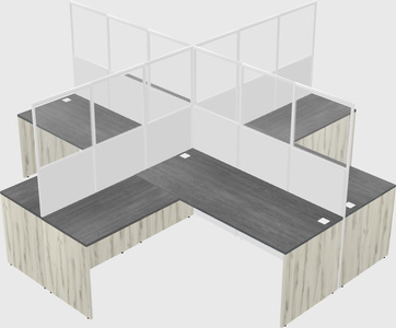 Shared l-shaped cubicles