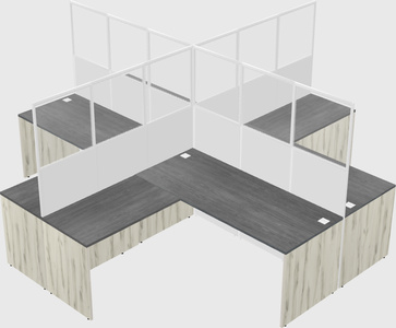 Shared l-shaped cubicles