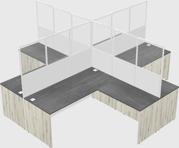 Shared l-shaped cubicles