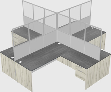 Shared l-shaped cubicles