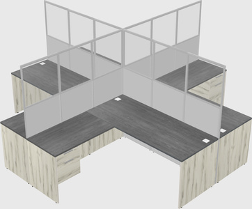 Shared l-shaped cubicles