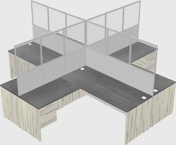 Shared l-shaped cubicles