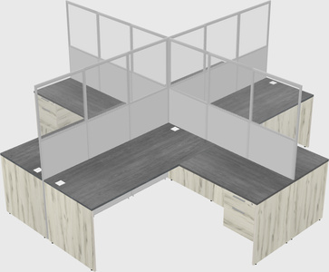 Shared l-shaped cubicles