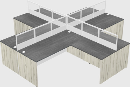 Shared l-shaped cubicles