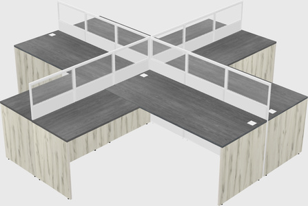 Shared l-shaped cubicles
