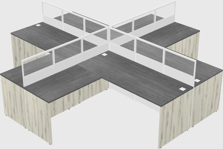 Shared l-shaped cubicles