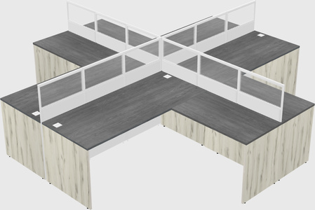 Shared l-shaped cubicles