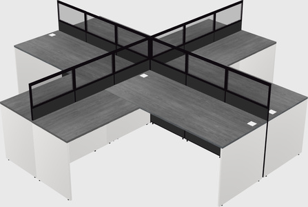 Shared l-shaped cubicles