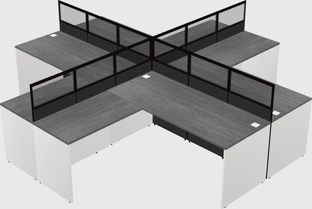 Shared l-shaped cubicles