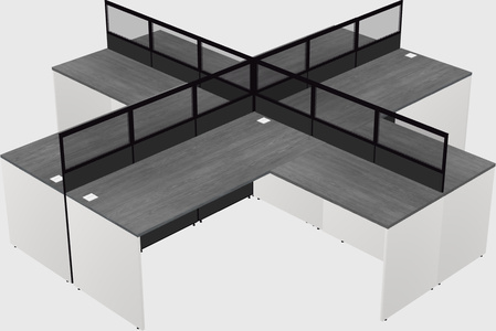 Shared l-shaped cubicles