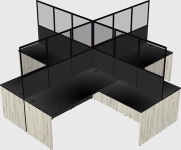 Shared l-shaped cubicles