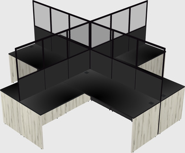 Shared l-shaped cubicles