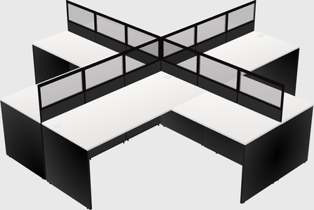 Shared l-shaped cubicles
